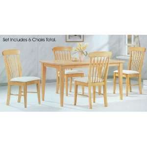   7pc Maple Finish Dining Table Shaker Leg Chairs Set: Furniture & Decor