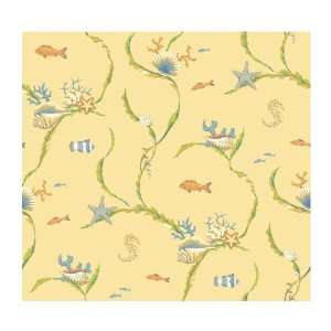 York Wallcoverings By The Sea AC6001 Sea Life Trail Wallpaper, Yellow