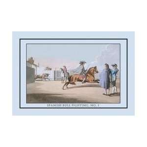 Spanish Bullfighting No 1 First Appearance of the Bull 12x18 Giclee on 