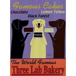  Three Lab Bakery Finest LAMINATED Print Ken Bailey 22x30 