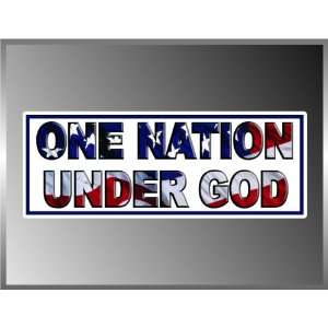  One Nation Under God with American Flag Vinyl Decal Bumper 