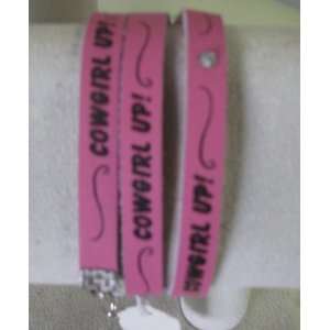   5436 Pink Leather Wrap Around Bracelet Cowgirl Up!: Everything Else
