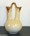 PIGEON FORGE POTTERY   WEDDING / DOUBLE VASE  BROWN DRIP   SIGNED D 