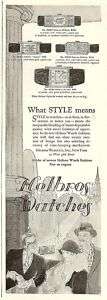 1926 HELBROS Watches deco print AD~couple shops~20s  