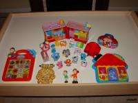   Clues 23pc lot toys figures radio school house notebook puzzle  