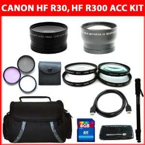  Deluxe Accessory Kit For Canon VIXIA HF R30, HF R300 Flash 