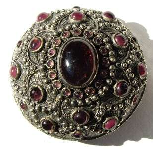 Vintage LARGE BOLD DOME Shape AMETHYST Glass Brooch Pin  