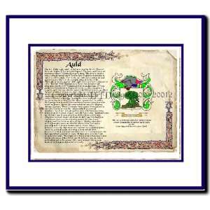    Auld Coat of Arms/ Family History Wood Framed