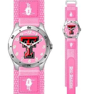  NCAA Texas Tech Red Raiders Pink Girls Watch: Sports 