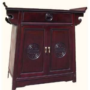   wing top Oriental cabinet with one drawer, two