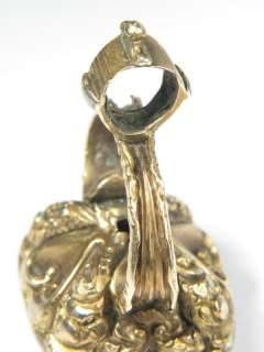 ANTIQUE ENGLISH GOLD ROCK CRYSTAL SEAL FOB CHARM c1850  