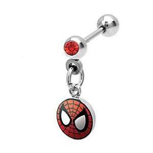   Spiderman Face   18G   10mm Length   Sold Individually Jewelry