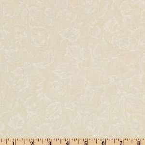  44 Wide White on Natural Small Leaves Natural Fabric By 