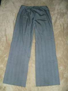 GLORIA VANDERBILT 10 blue plaid MID rise flat stretch wide leg pants 