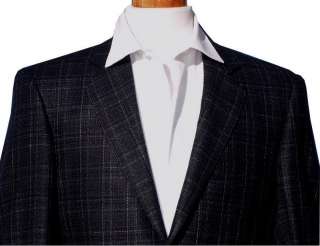 New Daniele $995 Black Plaid Mens Silk Wool Sport Coat  