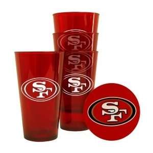    San Francisco 49ers Plastic Pint Glass Set: Sports & Outdoors