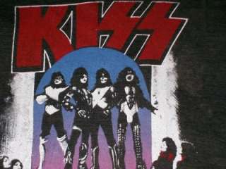 vintage KISS 1977 original concert tour t shirt S rare  