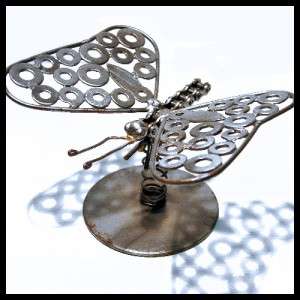 Hand Crafted Metal Butterfly RECYCLED SPARE PARTS ART  