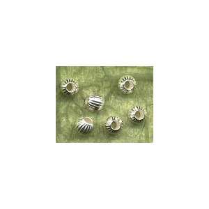  Sterling Silver Round Corrugated Beads   5mm Arts, Crafts 