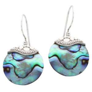  Sajen Sterling Silver Paua Shell Dangle Earrings: Jewelry