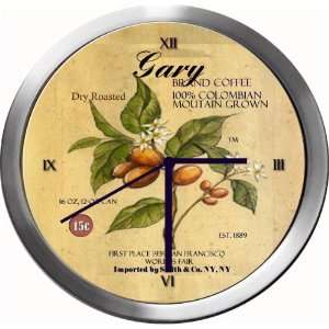  GARY 14 Inch Coffee Metal Clock Quartz Movement: Kitchen 