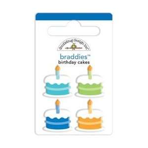  Birthday Celebration Braddies Brads 4/Pkg Arts, Crafts 