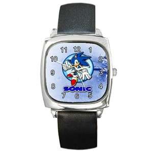 NEW* HOT SONIC THE HEDGEHOG Square Metal Watch LeatherBand  