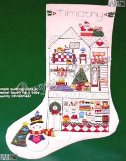 COUNTRY STORE Quilted Crewel Christmas Stocking Kit  