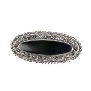  STERLING SILVER BROOCH 20X42mm   Marcasite Jewelry
