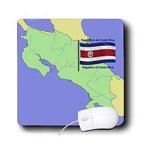   Map of Costa Rica with Republic of Costa Rica printed in both English