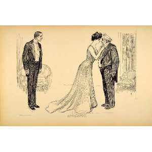  1906 Charles Dana Gibson Girl Suitor Uncle Joe Print 