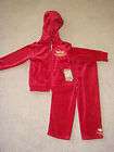 Juicy Couture 2Pc Girls Outfit NWT 18 24 M Red Velour
