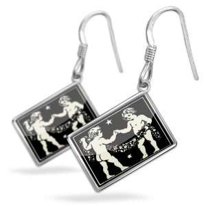 Earrings Gemini (May 21 June 21)with French Sterling Silver Earring 