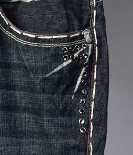 Laguna Beach Jeans Mens HUNTINGTON White stitch 1G Crystals *SAMPLE 