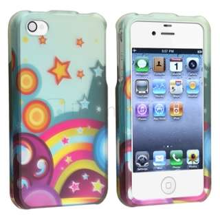   with apple iphone 4 star rainbow quantity 1 this snap on rubber