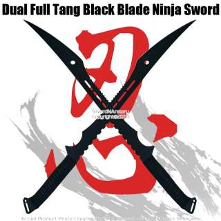 29 Dual Full Tang Black Blade Ninja Swords Machete New  
