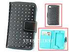 NEW BLUE DOT LEATHER WALLET CASE SKIN COVER POUCH FOR IPOD TOUCH 4TH 4 
