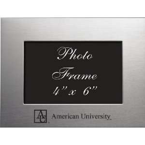   American University   4x6 Brushed Metal Picture Frame   Silver Sports