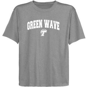  Tulane Green Wave Youth Ash Logo Arch T shirt: Sports 