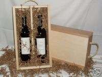 Double Bottle Wood Wine Box Carrier Wood Front Panel  