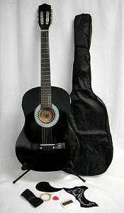 NEW 38 Black Acoustic Guitar W/ Stand W/ Gig Bag  