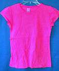 NEW BASIC 100% COTTON NEON PINK Cap Sleeve Solid Tee Shirt GIRL SIZES 