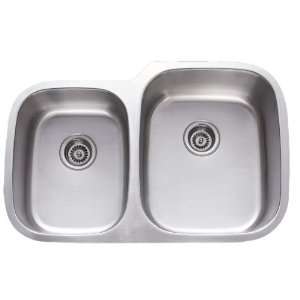 31 Inch Stainless Steel Undermount 40/60 Double Bowl Kitchen Sink   18 