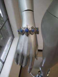 Lia Sophia Blue Lapis Resin in Matte Silver Cuff Bracelet $275  