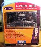 NEW BELKIN 4 PORT USB 2.0 HUB P/N F5U021 + ADAPTER  
