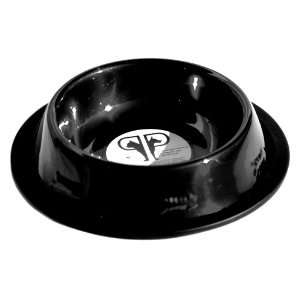   Black Chrome Stainless Steel Embossed Non tip Cat Bowl: Pet Supplies