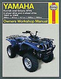 Yamaha Kodiak & Grizzly Atvs 1993 to 2005  