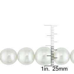 White South Sea Pearl and Diamond Necklace (9 12 mm)  Overstock