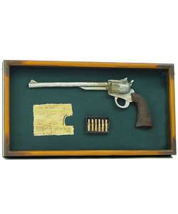 Long Barrel Revolver Colt .45 Pistol Shadow Box  