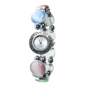   Magnetic Hematite Multi Coloured Circle Ladies Bracelet Watch Home